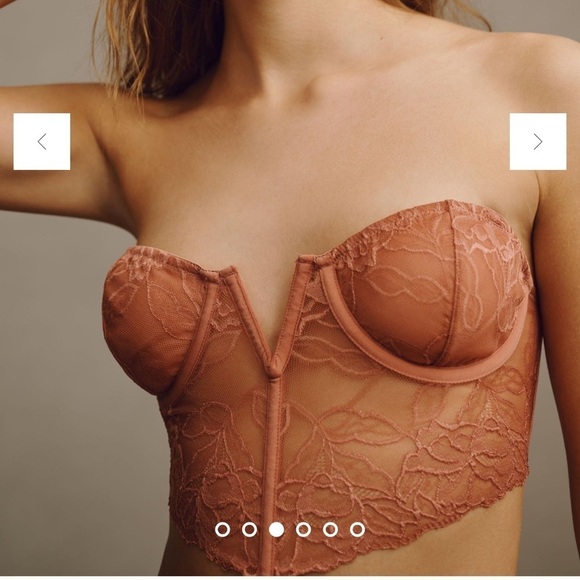 Anthropologie Floral Lace Underwire Bustier size XL extra Large - Picture 1 of 7